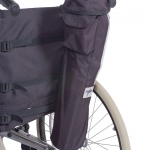 Oxygen Bag Oxygen bag attached to wheelchair