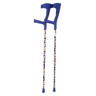 Forearm Crutches Colour BLUE Design BLUE and white pattern body