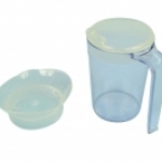 Clear Drinking Cup with handle & 2 lids
